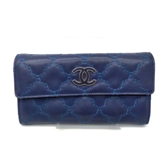 CHANEL Bags Chanel Wild Stitch Blue Leather Wallet Poshmark